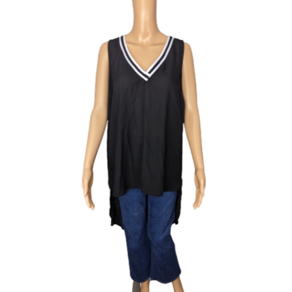 Torrid Black V-Neck Hi-Low Tank 1